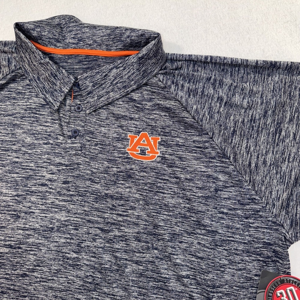 Colosseum Auburn Tigers Mens Polo Golf Shirt Mens 3X Large - Gray Navy NWT